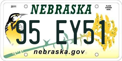 NE license plate 95EY51
