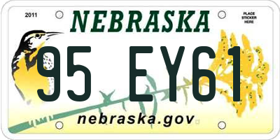 NE license plate 95EY61