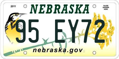 NE license plate 95EY72