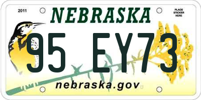 NE license plate 95EY73