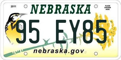 NE license plate 95EY85