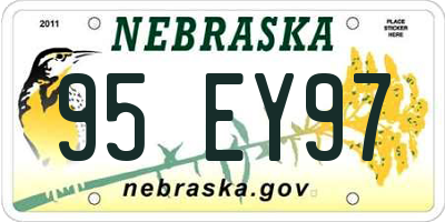 NE license plate 95EY97