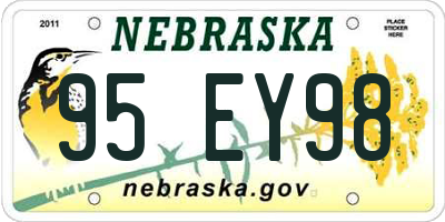 NE license plate 95EY98