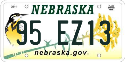 NE license plate 95EZ13