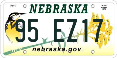 NE license plate 95EZ17