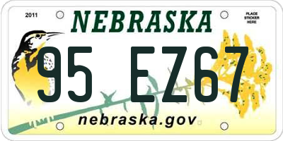 NE license plate 95EZ67