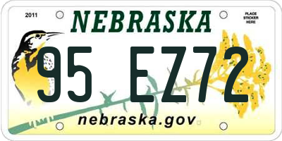NE license plate 95EZ72