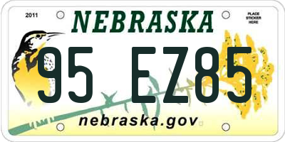 NE license plate 95EZ85