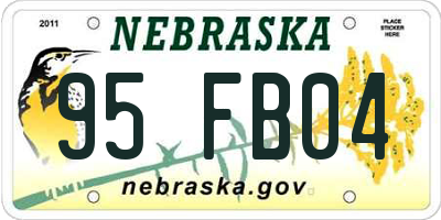 NE license plate 95FB04