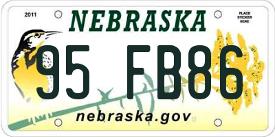 NE license plate 95FB86