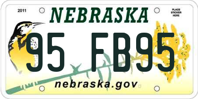 NE license plate 95FB95