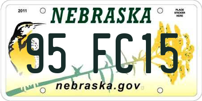 NE license plate 95FC15