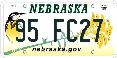 NE license plate 95FC27