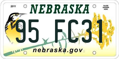 NE license plate 95FC31