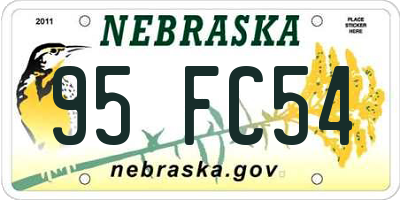 NE license plate 95FC54