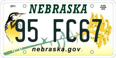 NE license plate 95FC67