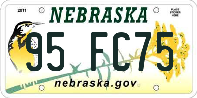 NE license plate 95FC75