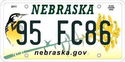 NE license plate 95FC86