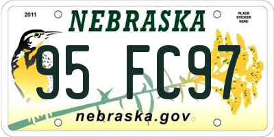 NE license plate 95FC97
