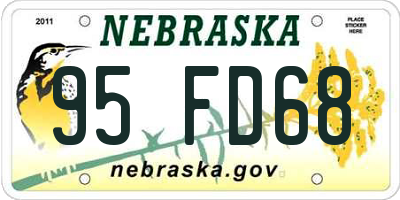 NE license plate 95FD68