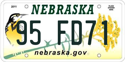 NE license plate 95FD71