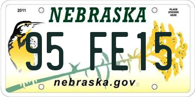 NE license plate 95FE15