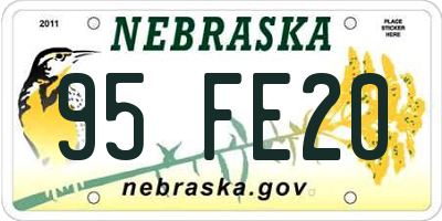 NE license plate 95FE20