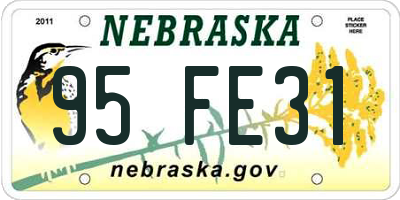 NE license plate 95FE31