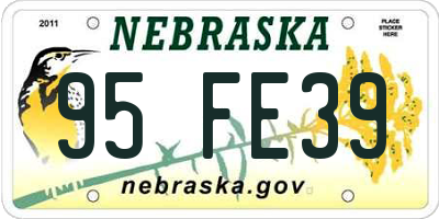 NE license plate 95FE39