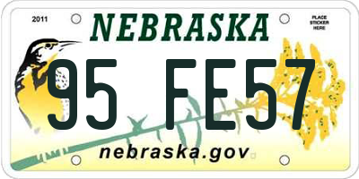 NE license plate 95FE57