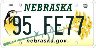 NE license plate 95FE77