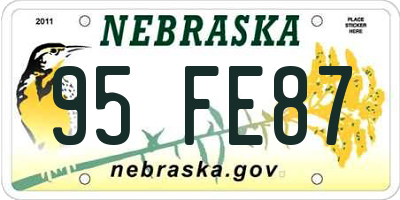NE license plate 95FE87