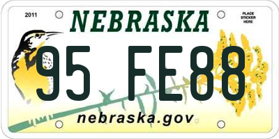 NE license plate 95FE88