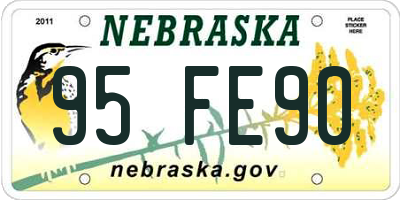NE license plate 95FE90