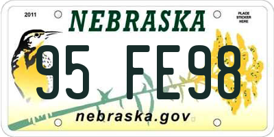 NE license plate 95FE98