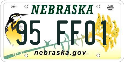 NE license plate 95FF01