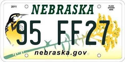 NE license plate 95FF27