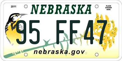 NE license plate 95FF47