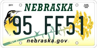 NE license plate 95FF51