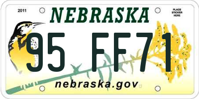 NE license plate 95FF71