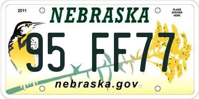 NE license plate 95FF77