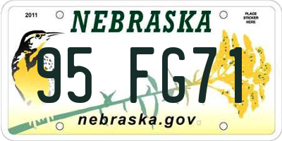 NE license plate 95FG71