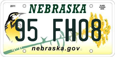 NE license plate 95FH08