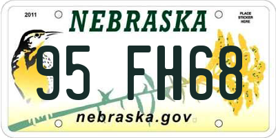 NE license plate 95FH68