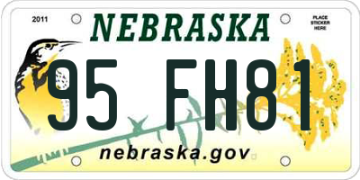 NE license plate 95FH81