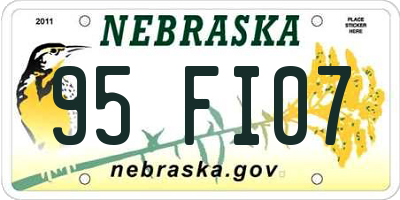 NE license plate 95FI07