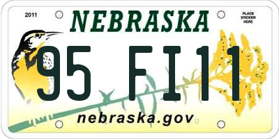 NE license plate 95FI11
