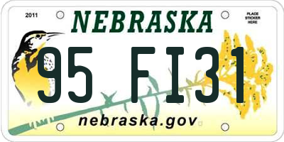 NE license plate 95FI31