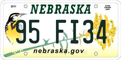 NE license plate 95FI34