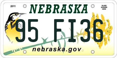 NE license plate 95FI36